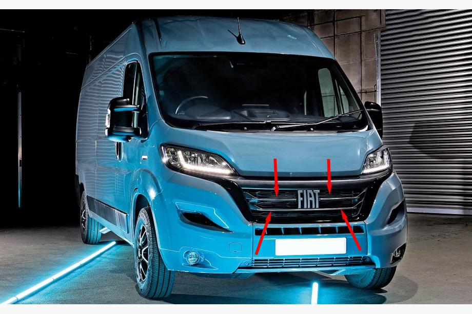 Fiat Ducato 2006–2025 Nerūsējošā tērauda uzlikas radiatora restei 2022+ (3 gab.) Image