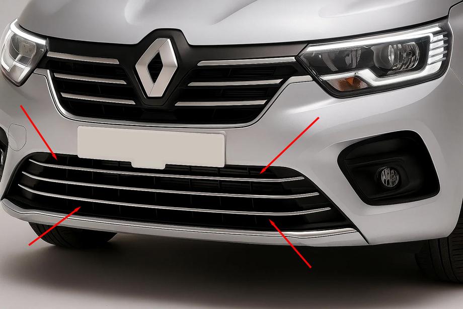 Renault Kangoo/Express 2021– Bampera režģa uzlikas (3 gab., nerūsējošais tērauds) Image