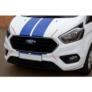 Hroma uzlikas bampera restēm 2018+ (4 gab., nerūsējošais tērauds) Ford Custom 2013–2022 foto 1