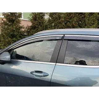 Logu vēja deflektori ar hromētu līsti Niken (SWB, 4 gab.) foto 1