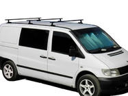 Mercedes Vito W638 1996–2003 Šķērssijas oriģinālajās stiprinājuma vietās, melnas Kenguru (3 gab.) foto 1