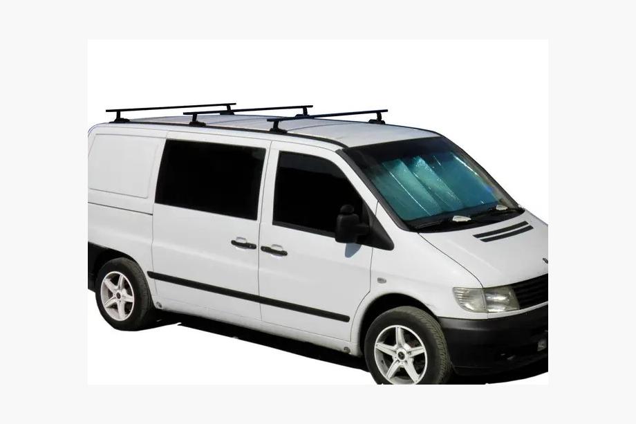 Mercedes Vito W638 1996–2003 Šķērssijas oriģinālajās stiprinājuma vietās, melnas Kenguru (3 gab.) Image