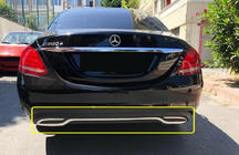 Mercedes C-class W205 2014–2021 Nerūsējošā tērauda aizmugurējā bufera stūra uzlika V1 foto 1