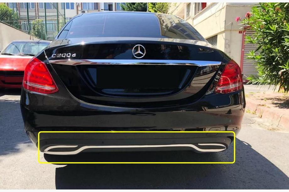 Mercedes C-class W205 2014–2021 Nerūsējošā tērauda aizmugurējā bufera stūra uzlika V1 Image