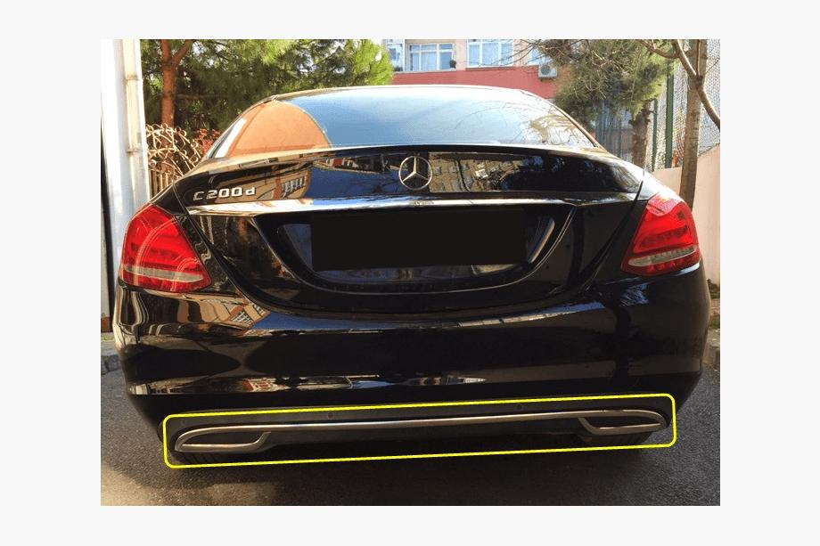 Mercedes C-class W205 2014–2021 Nerūsējošā tērauda bufera gala uzlika V2 Image