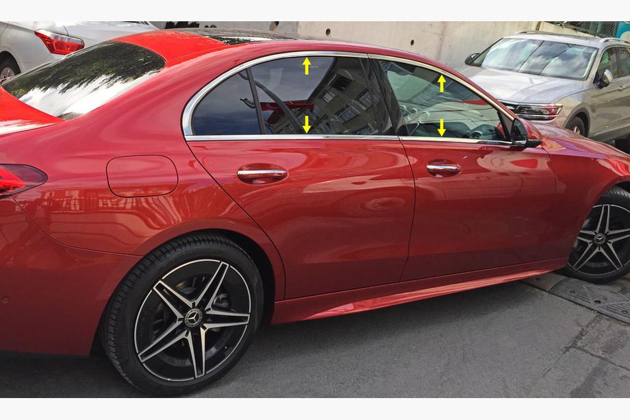 Mercedes C klase W206 2022– Pilns logu rāmju apdares komplekts (nerūsējošais tērauds) Image
