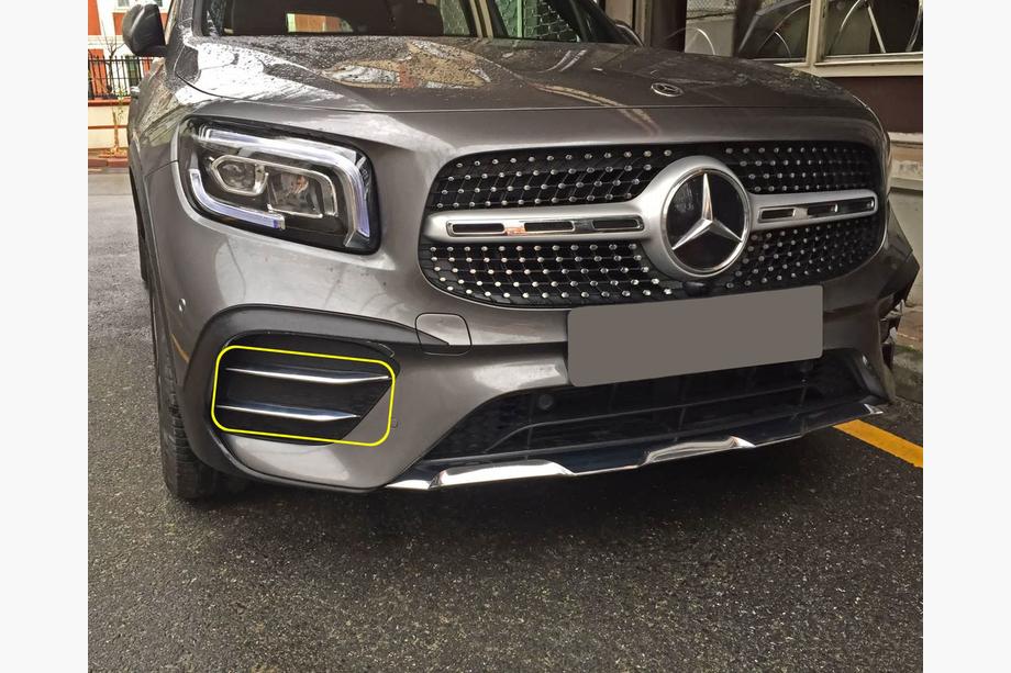 Mercedes GLB X247 2019– Priekšējā bufera sānu uzlikas (nerūsējošais tērauds) Foto 1