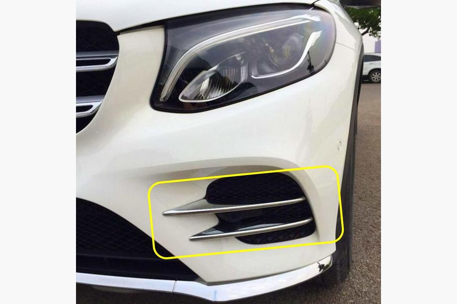 Mercedes GLC X253 2015–2022 Priekšējā bampera sānu uzlikas V1 (nerūsējošais tērauds) Image