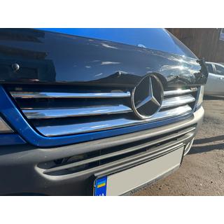 Platas radiatora restes uzlikas (2002-2006, 6 daļas, nerūsējošais tērauds) Mercedes Sprinter W901/902/903/904/905 1995–2006 foto 1